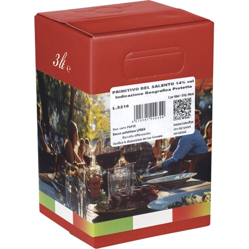 Primitivo del Salento IGT, Parolvini, Itálie, 3litry - suché