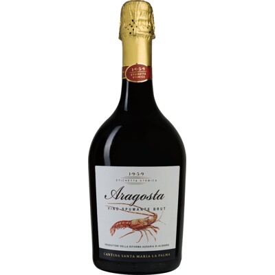 Sekt Aragosta Spumante, Brut, Santa Maria La Palma, Sardínie, Itálie - suché